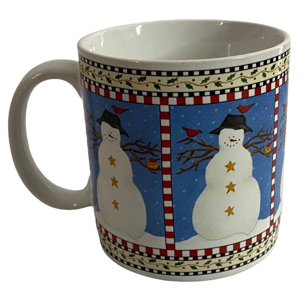 Sakura Debbie Mumm Christmas Snowman Single Coffee Cup Mug 1998 Replacement 12oz